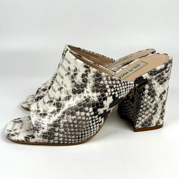 Steve Madden Women's Mules Block Heel Esmeralda Clarence Snakeskin Size 6M - Picture 5 of 10